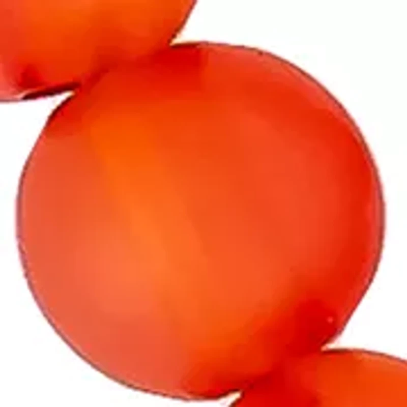 Silver-Tone 2-Row Multi Coral Beaded Stretch Bracelet with Cutout Drop