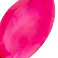 Silver-Tone Fuchsia Bead Frontal Necklace with Chain Back