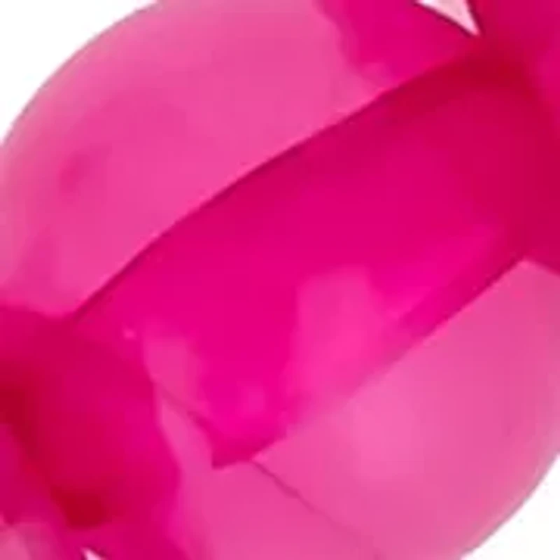 Silver-Tone Fuchsia Bead Bracelet with Adjustable Pull Closure