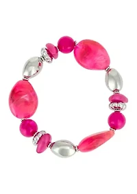 Fuchsia Bead Stretch Bracelet
