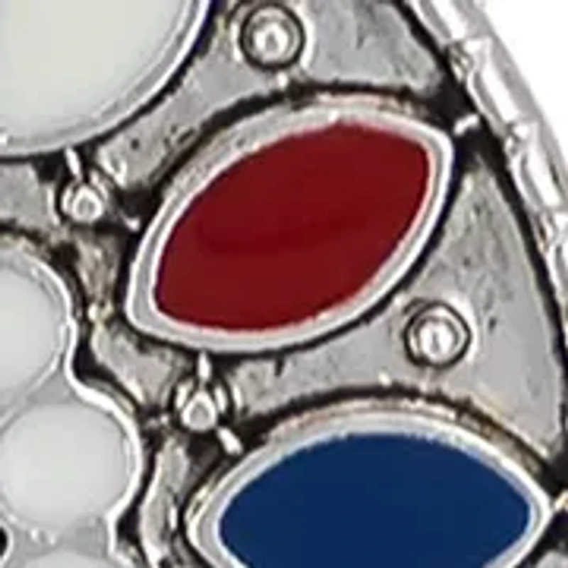 Red White Blue Disc Double Drop Earrings