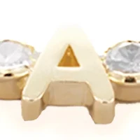 Brass 5 Millimeter Cubic Zirconia Initial Tennis Slider Bracelet