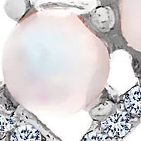 Opal Cubic Zirconia Heart Necklace in Sterling Silver