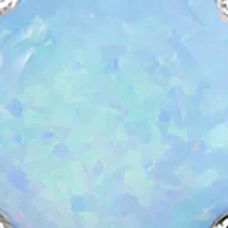 Silver Opal and Cubic Zirconia Halo Necklace