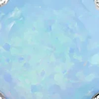 Silver Opal and Cubic Zirconia Halo Necklace