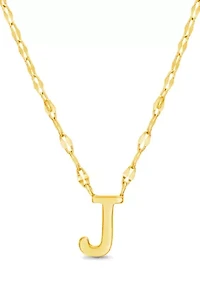 14K Gold Over Silver Initial Mirror Chain Necklace