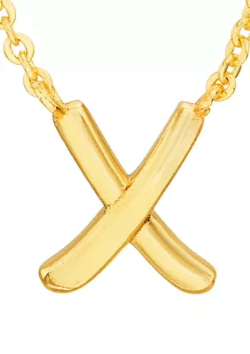 Gold Tone Cross Necklace 