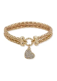 Popcorn Heart Charm Bracelet