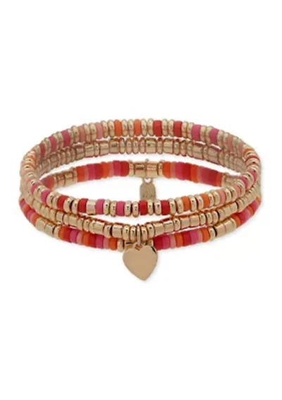 Multi Color Bead Stretch Bracelet Set