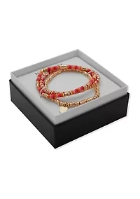 Multi Color Bead Stretch Bracelet Set