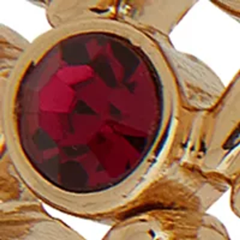 Gold Tone Fuchsia Stretch Bracelet