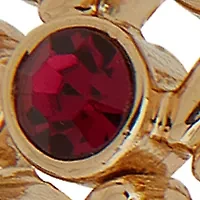 Gold Tone Fuchsia Stretch Bracelet