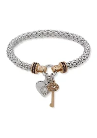 Heart and Key Stretch Bracelet