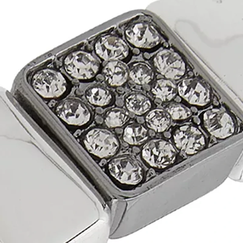 Tri Tone Pave Stretch Bracelet