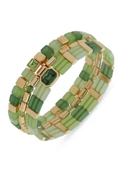 Multi Beaded Stretch Bracelet Set