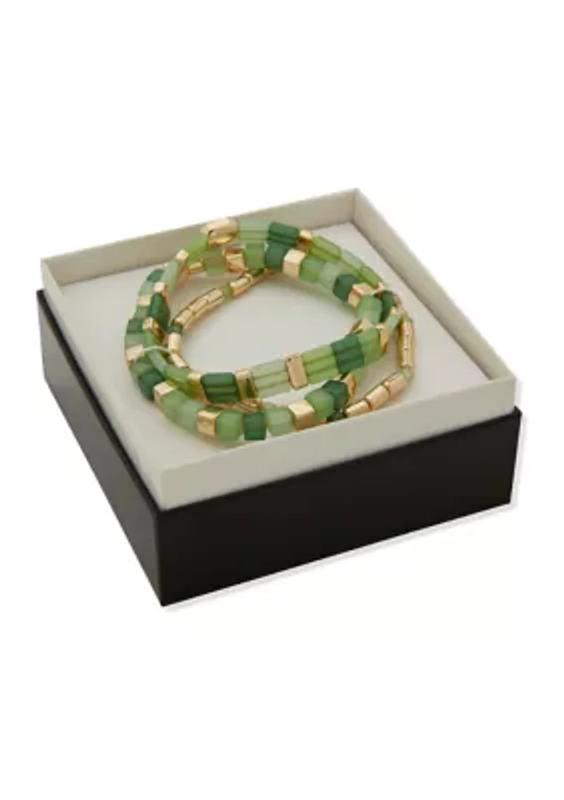 Multi Beaded Stretch Bracelet Set