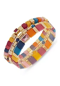 Multi Beaded Stretch Bracelet Set