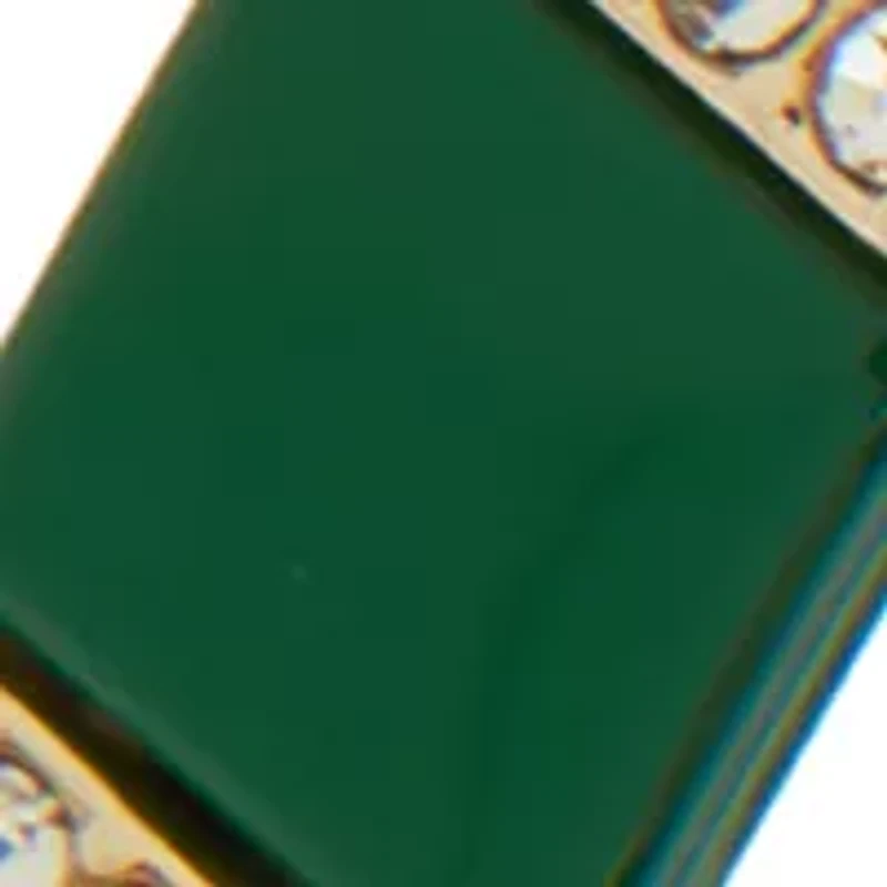 Gold Tone Green Beaded Stretch Bracelet Set