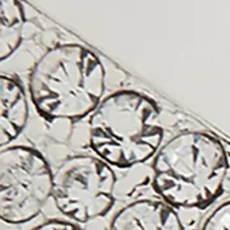 Silver Tone Crystal Heart Popcorn Stretch Bracelet