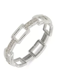 Crystal Rectangle Link Stretch Bracelet