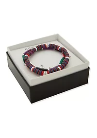 Silver Tone Silicon Stretch Bracelet Set