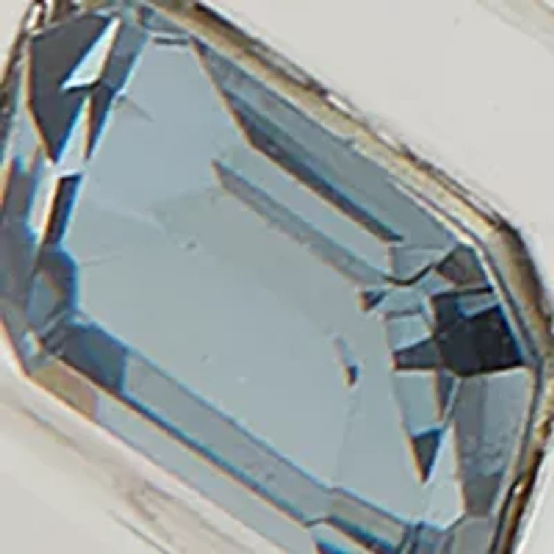 Silver Tone Blue Emerald Cut Stone Stretch Bracelet