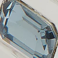 Silver Tone Blue Emerald Cut Stone Stretch Bracelet