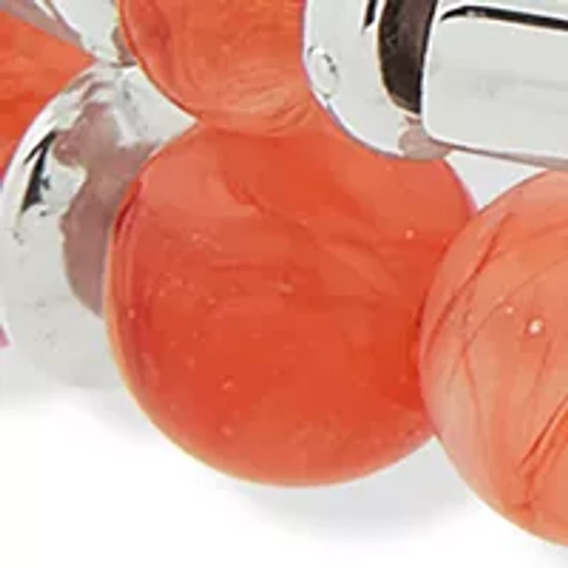 Silver Tone Heart Charm Bracelet Set