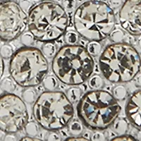 Silver Tone Pave Necklace and Earrings Set