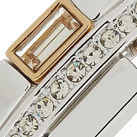 Tri Tone Crystal Stretch Bracelet Set