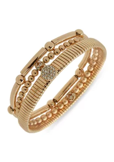 Crystal Pavé Stretch Bracelets Set