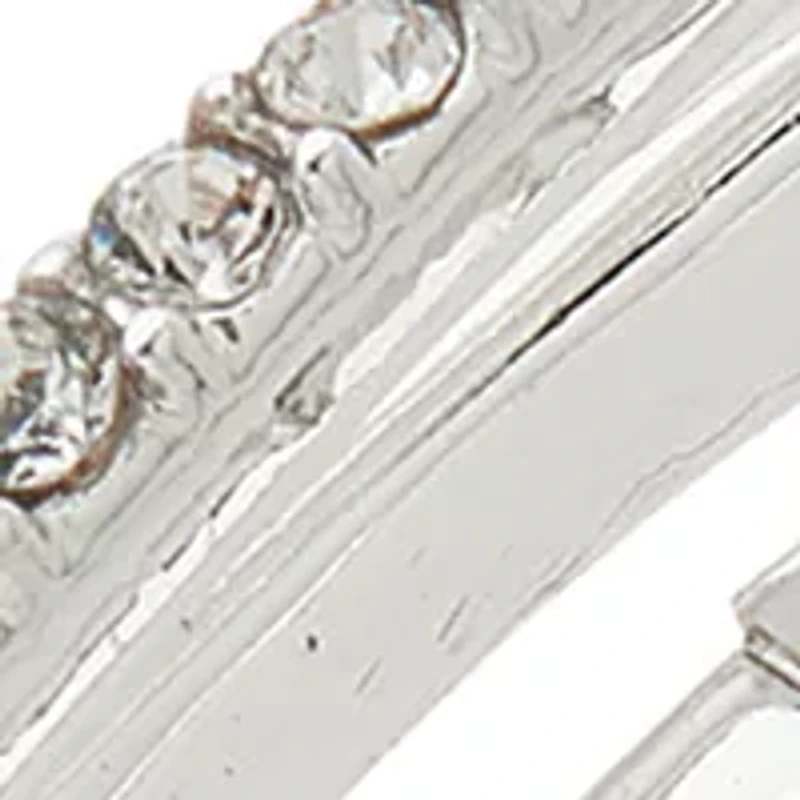 Silver Tone Crystal Hinged Bangle Bracelet