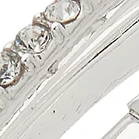 Silver Tone Crystal Hinged Bangle Bracelet