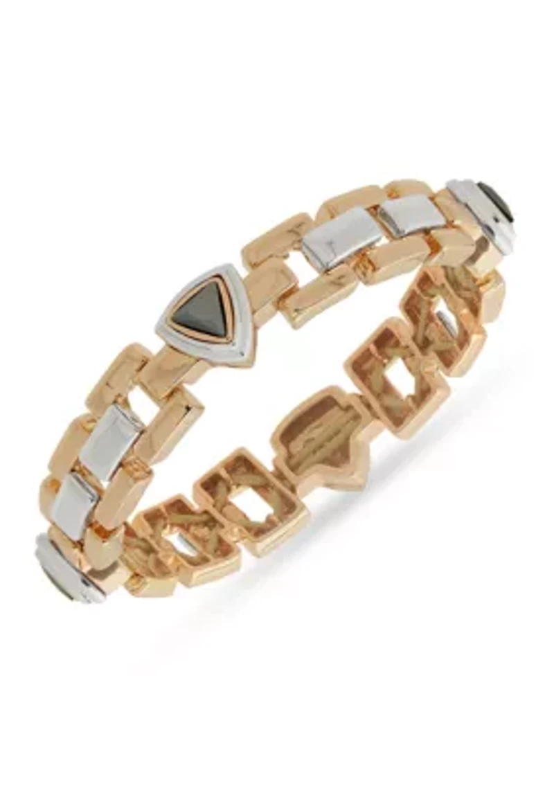 Tri Tone Emblem Stretch Bracelet