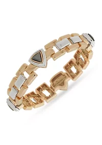 Tri Tone Emblem Stretch Bracelet
