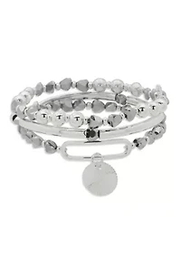 Triple Row Beaded Stretch Bracelet Set
