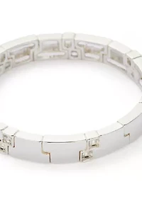 Silver Tone Crystal Stretch Bracelet