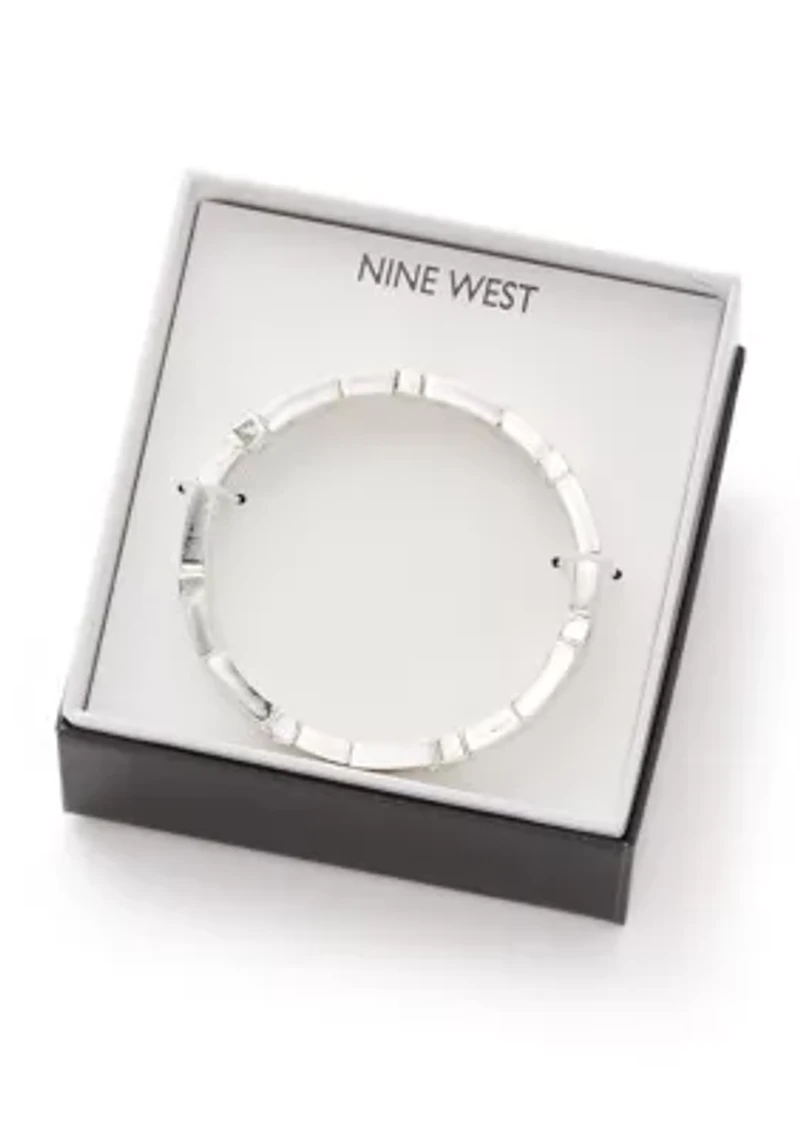 Silver Tone Crystal Stretch Bracelet