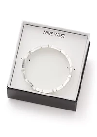 Silver Tone Crystal Stretch Bracelet