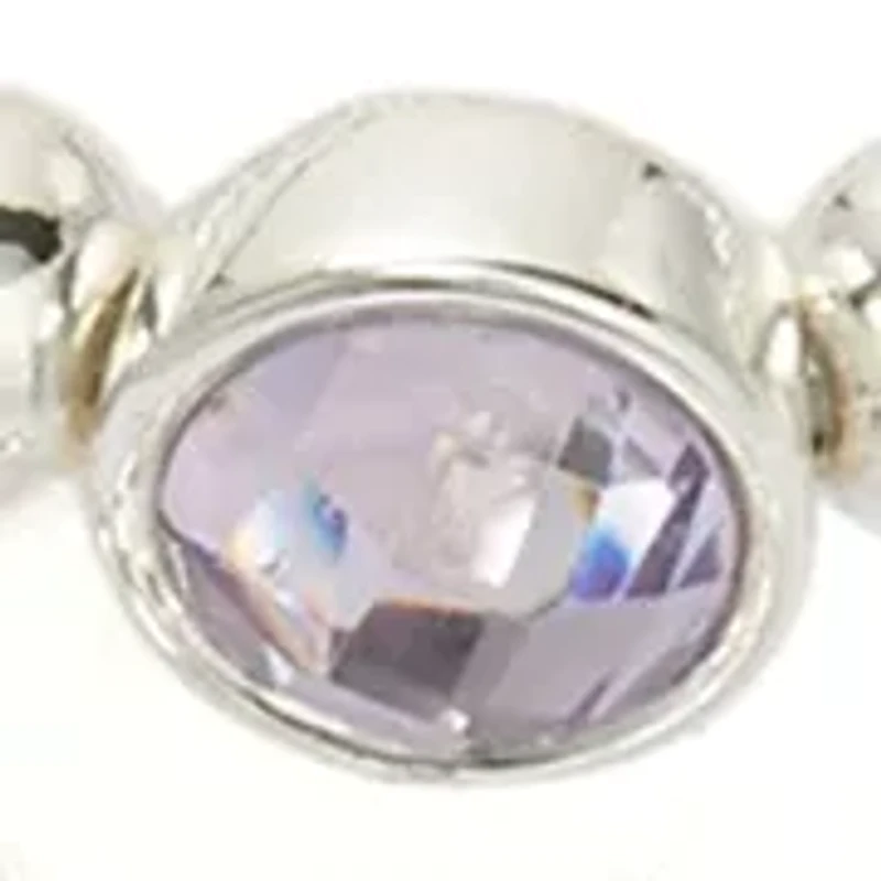 Silver Tone Stone Stretch Bracelet Set