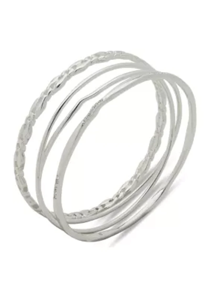 Crystal Bangle Bracelets Set