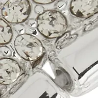 Silver Tone 3 Row Pave Stretch Bracelet Set
