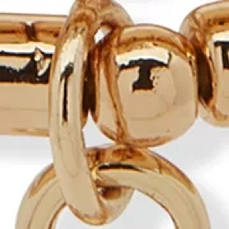 Gold Tone  Crystal Padlock Stretch Bracelet Set