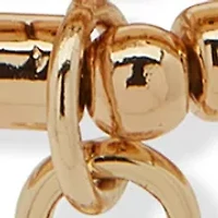 Gold Tone  Crystal Padlock Stretch Bracelet Set