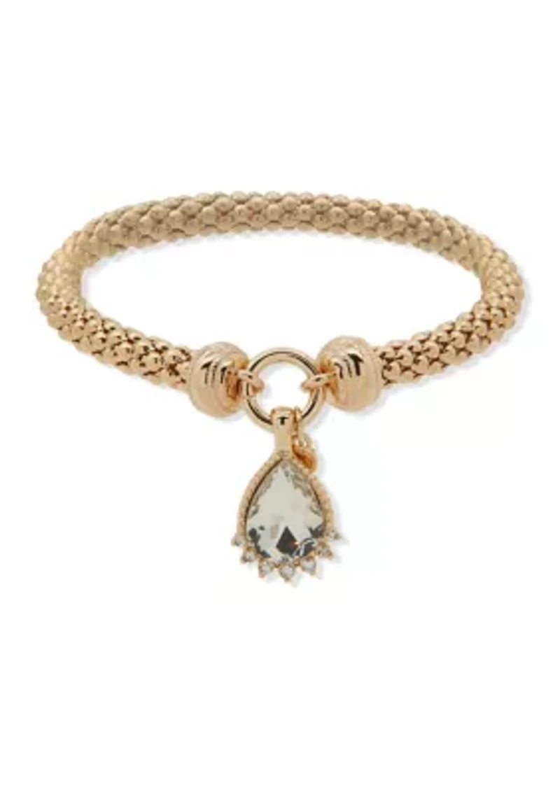 Crystal Popcorn Charm Stretch Box Bracelet
