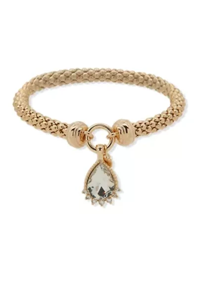  Crystal Popcorn Charm Stretch Box Bracelet