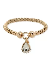 Crystal Popcorn Charm Stretch Box Bracelet