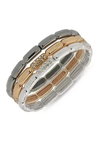 Tri Tone Stretch Bracelet Set