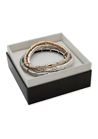 Tri Tone Stretch Bracelet Set
