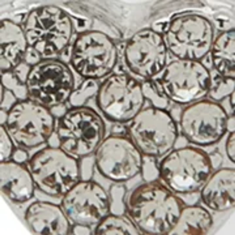 Silver Tone Crystal Pave Heart Bracelet